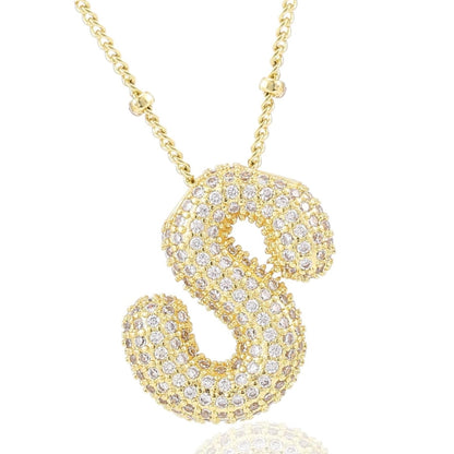 閃石泡泡字母項鍊