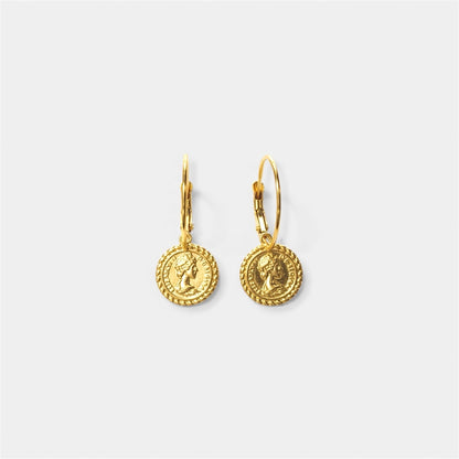 ELIZA Coin Medallion Hoop Earrings