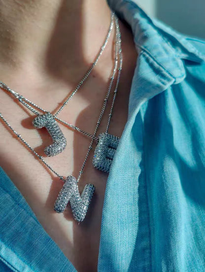 閃石泡泡字母項鍊