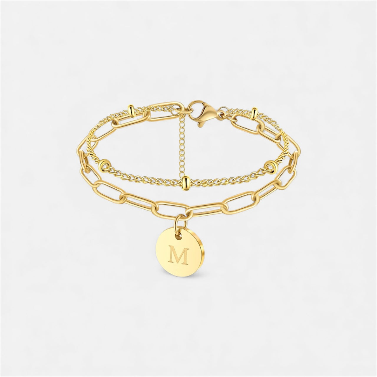 字母雙鏈條手鍊