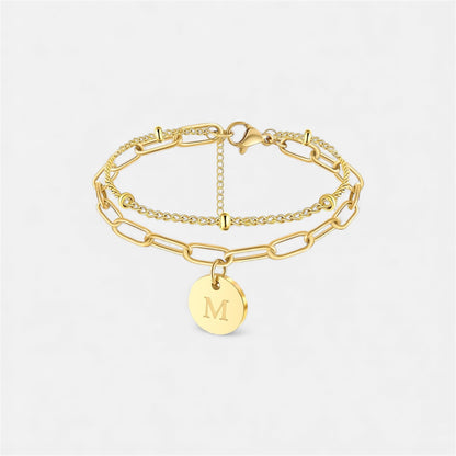 字母雙鏈條手鍊
