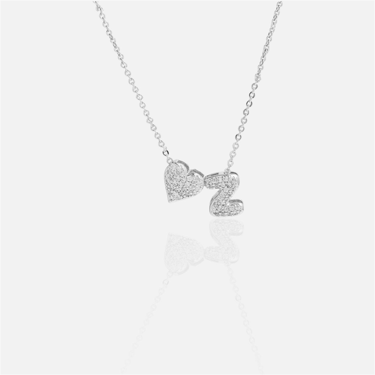 雙面愛心字母項鍊