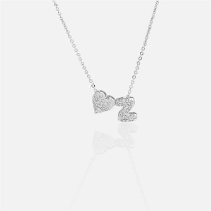 雙面愛心字母項鍊