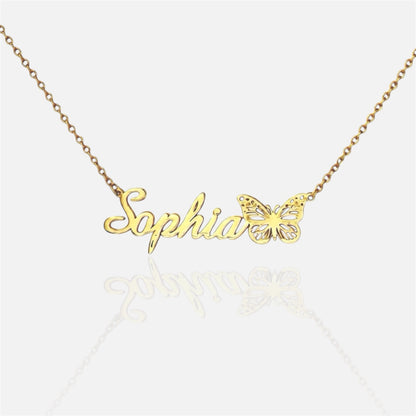 蝴蝶字母項鍊