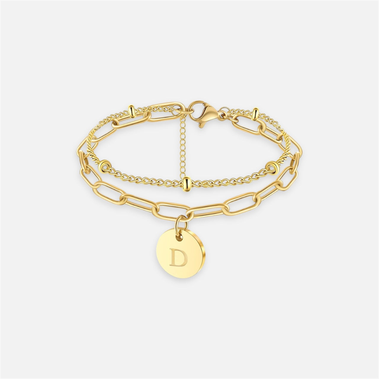 字母雙鏈條手鍊