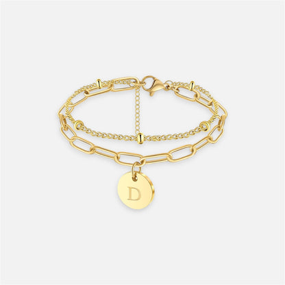 字母雙鏈條手鍊
