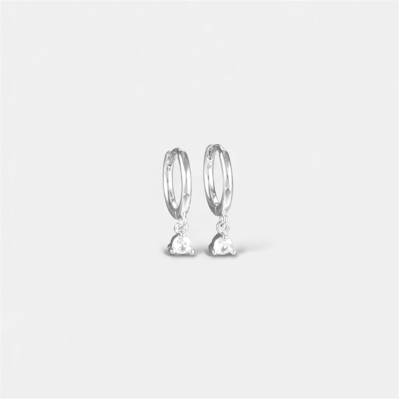 GRACIE Solitaire Huggie Hoop Earrings