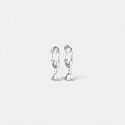 GRACIE Solitaire Huggie Hoop Earrings