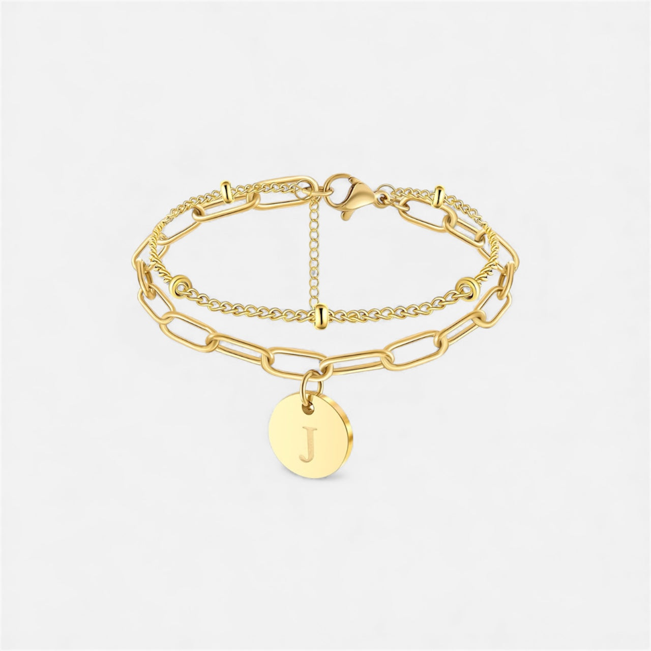 字母雙鏈條手鍊
