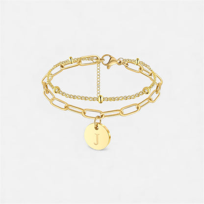 字母雙鏈條手鍊