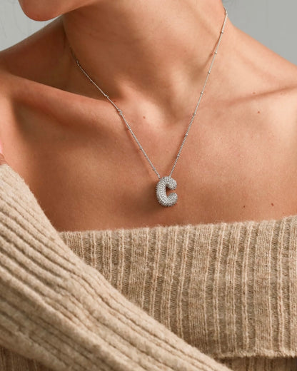 閃石泡泡字母項鍊