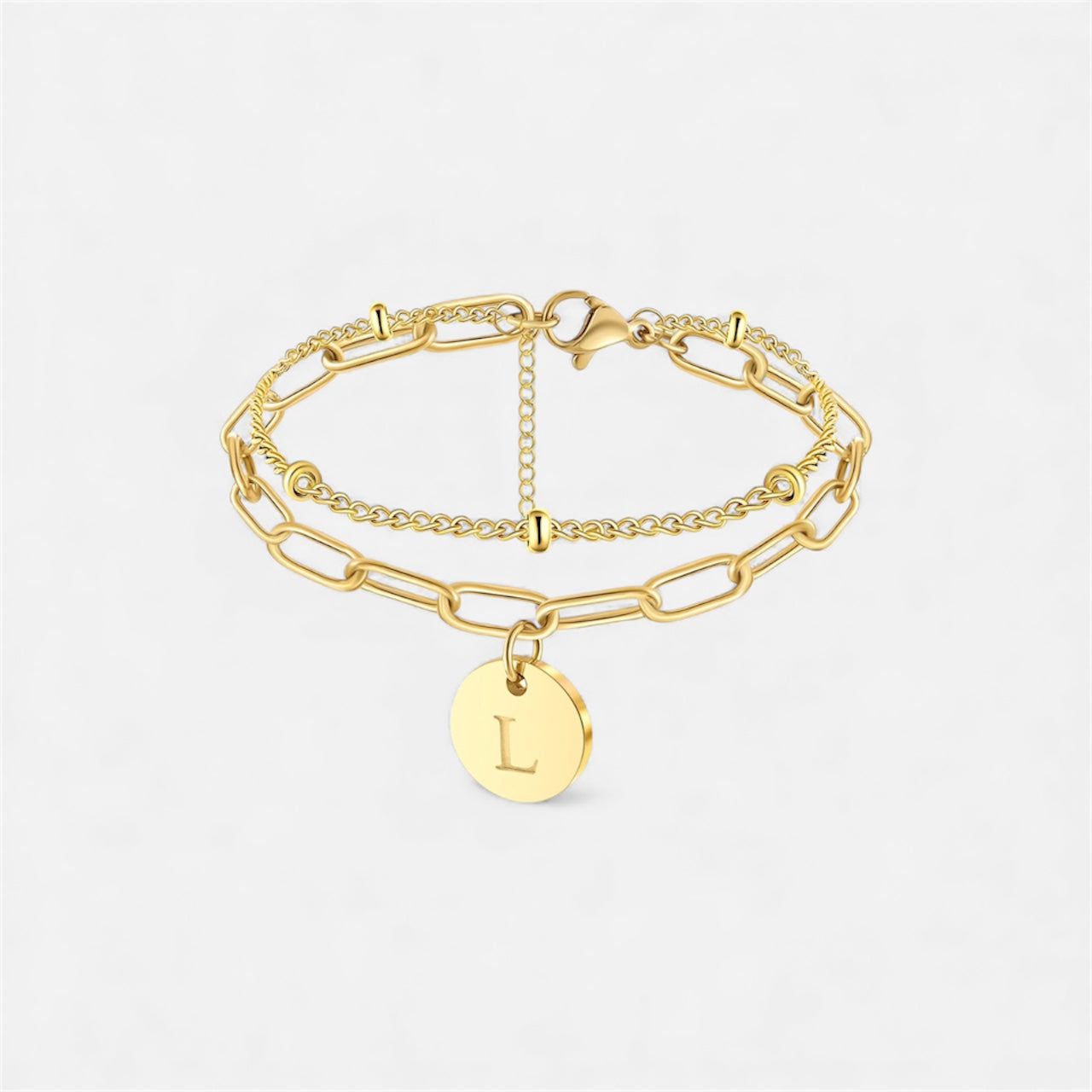 字母雙鏈條手鍊