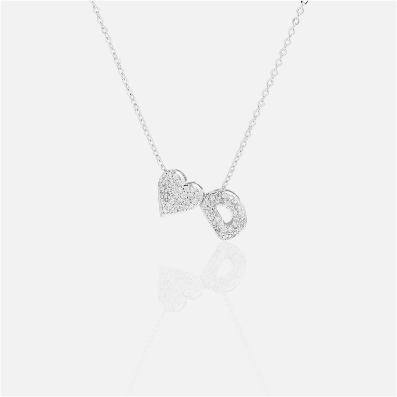 雙面愛心字母項鍊