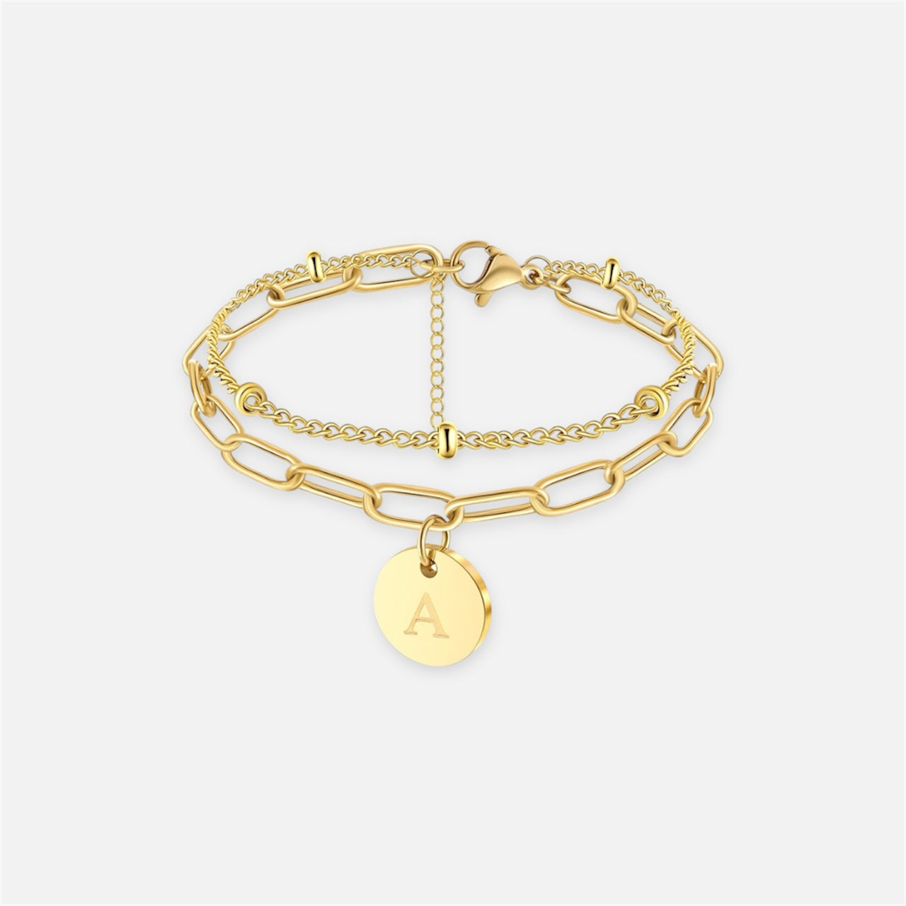 字母雙鏈條手鍊