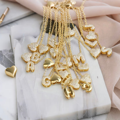 雙面愛心字母項鍊