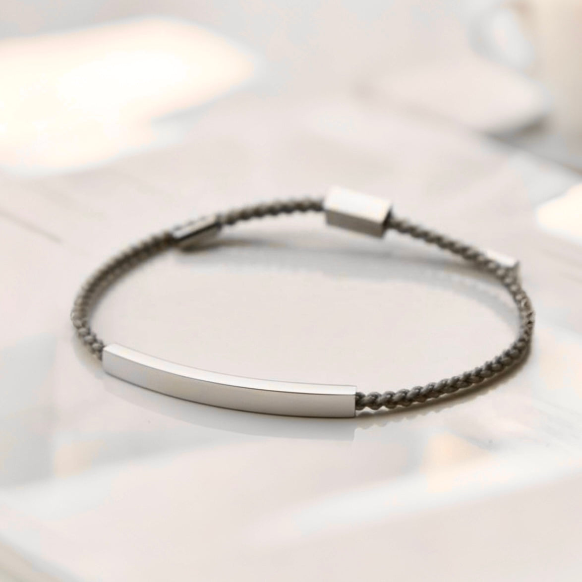 刻字條形編繩手鍊