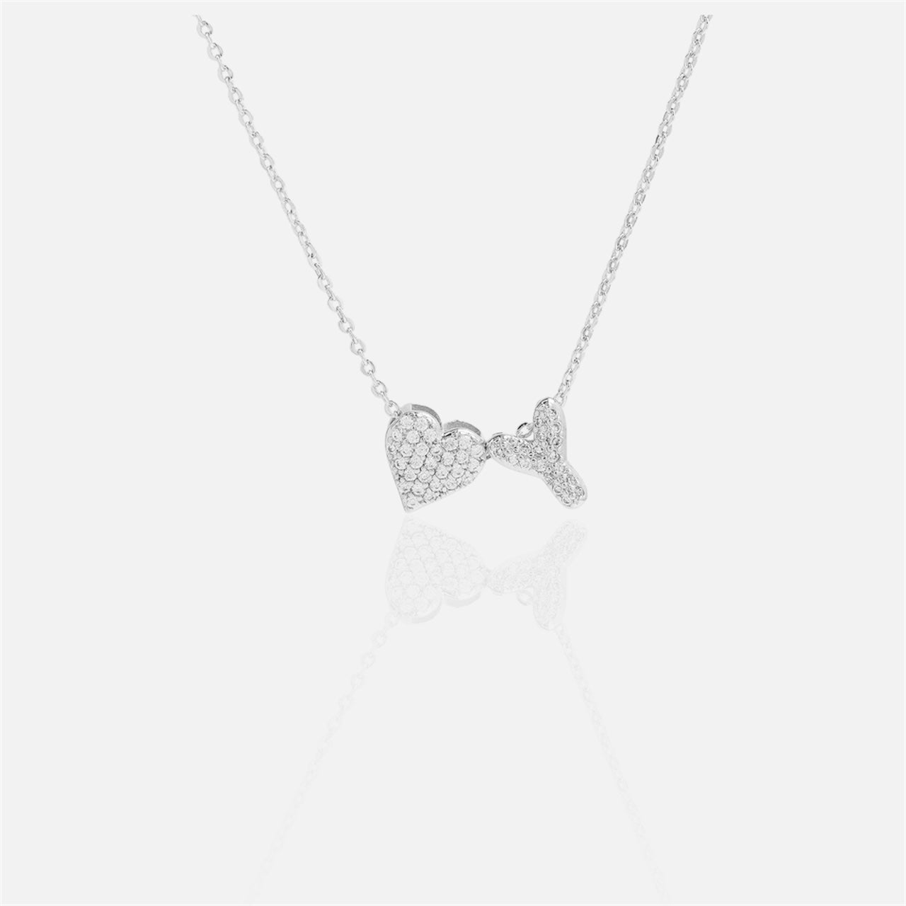 雙面愛心字母項鍊