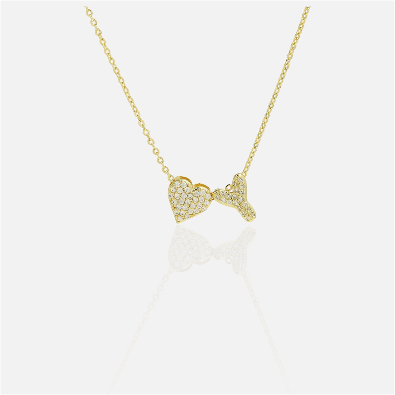 雙面愛心字母項鍊