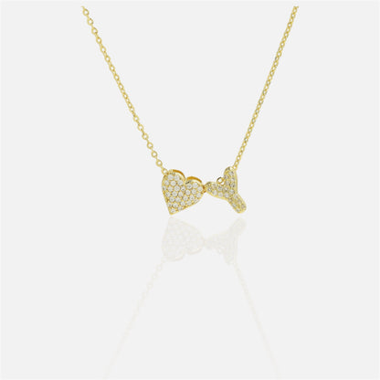 雙面愛心字母項鍊