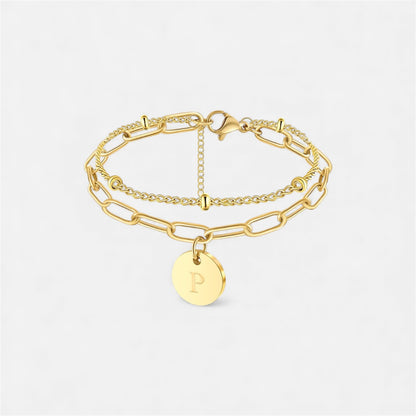 字母雙鏈條手鍊