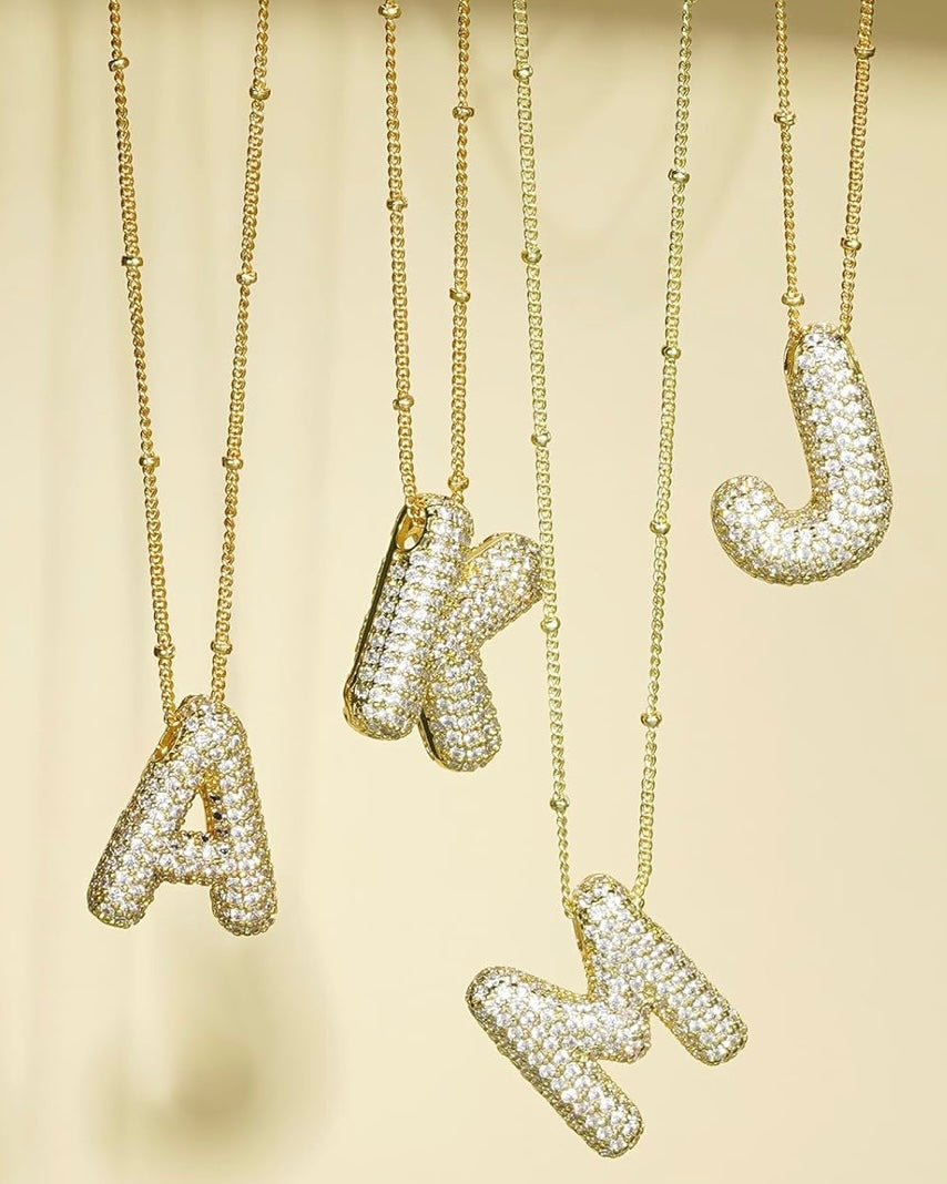 閃石泡泡字母項鍊