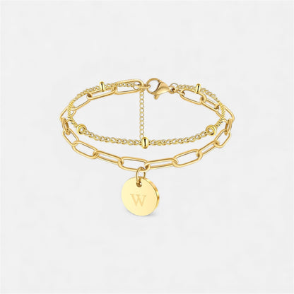 字母雙鏈條手鍊