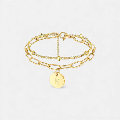 字母雙鏈條手鍊