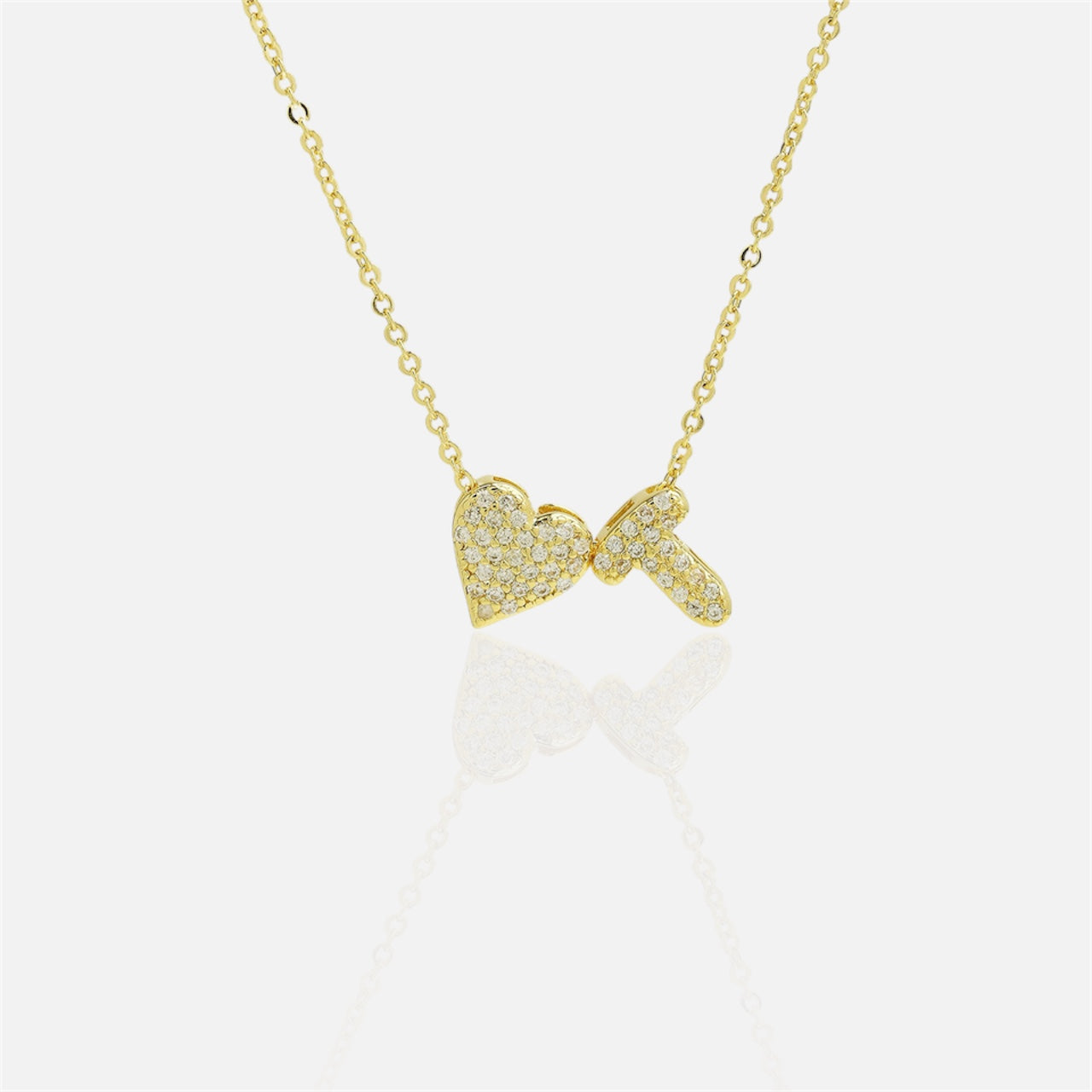 雙面愛心字母項鍊