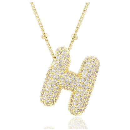 閃石泡泡字母項鍊