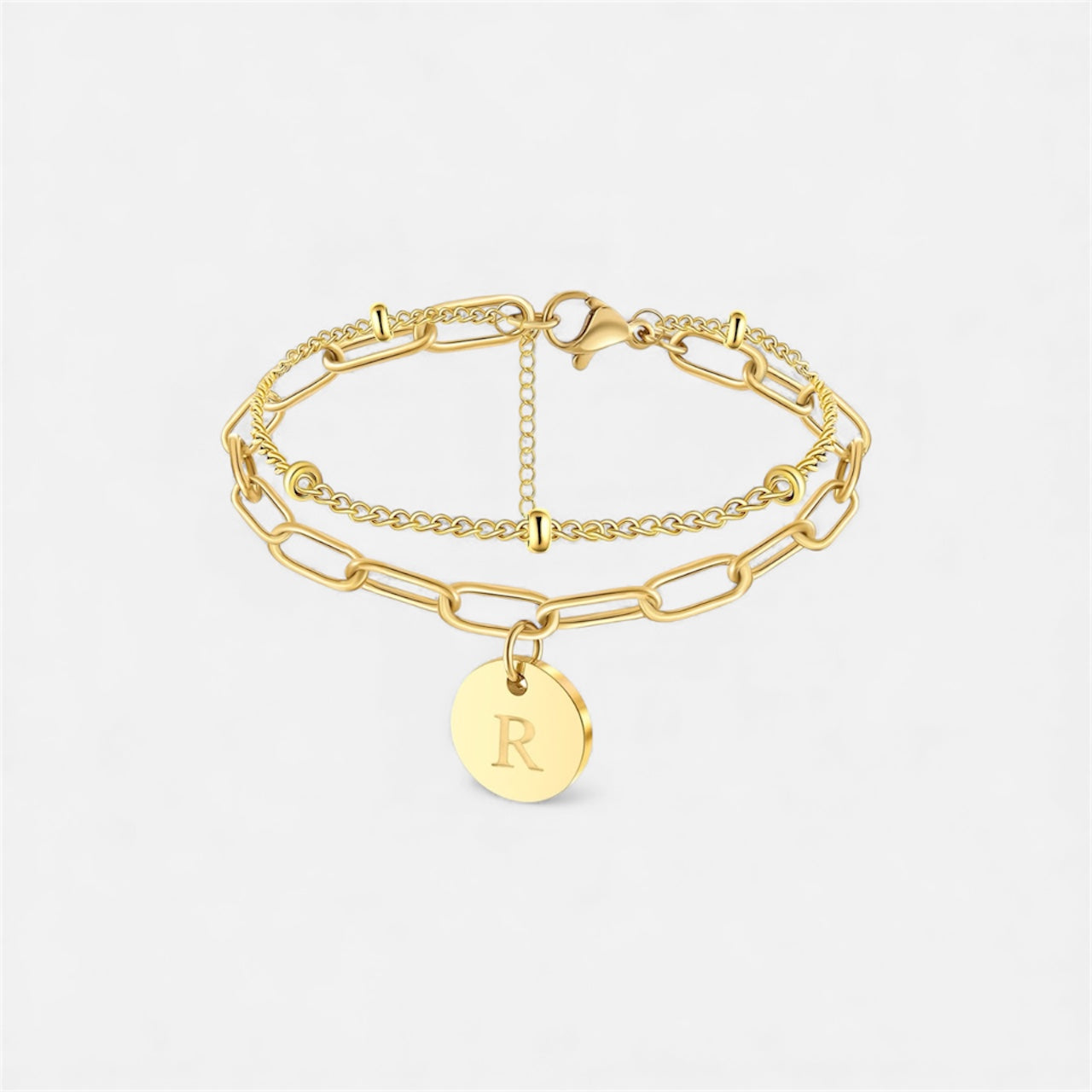 字母雙鏈條手鍊