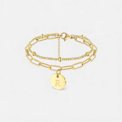 字母雙鏈條手鍊