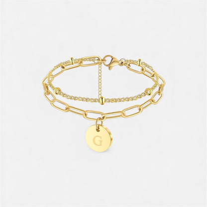 字母雙鏈條手鍊