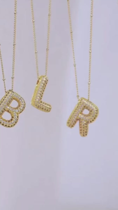 閃石泡泡字母項鍊