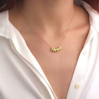 Mini Bubble Letter Necklace