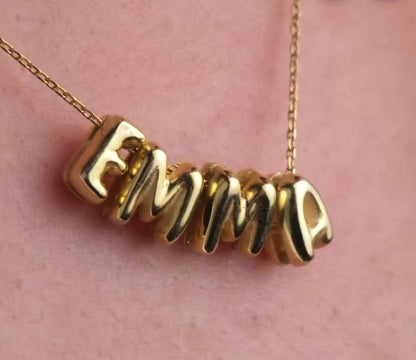 Mini Bubble Letter Necklace