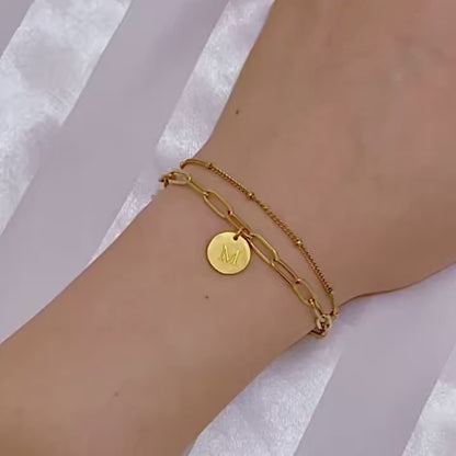 字母雙鏈條手鍊