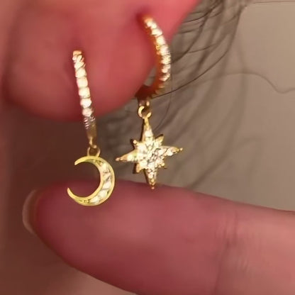 SELENE Star & Moon Huggie Earrings
